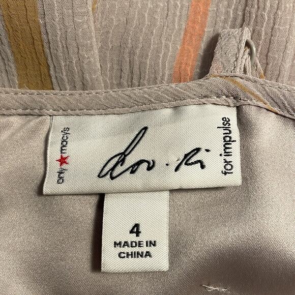 Doo.Ri Macy's Dove Gray & Tan Ruched Bodice Sundress - Size 4 - Picture 5 of 8